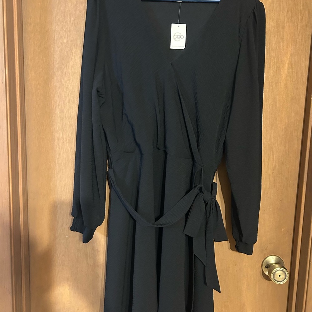 Cato Elegant Black Long Sleeve Dress